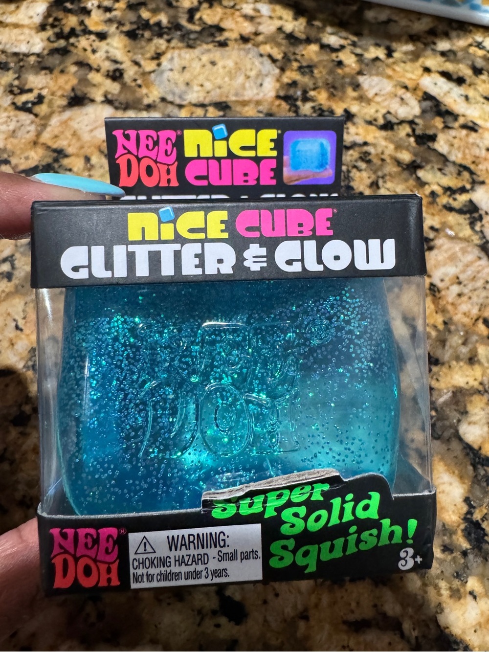 Nice Cube Glitter & Glow Super Solid Squish - Teal